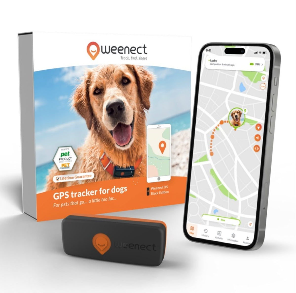 Weenect GPS Tracker for Dogs - Black